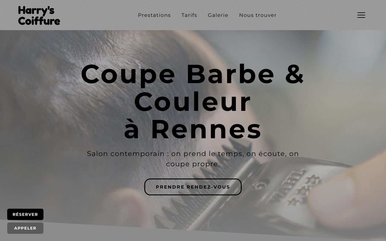 Aperçu du site Harry's Coiffure — salon de coiffure à Rennes