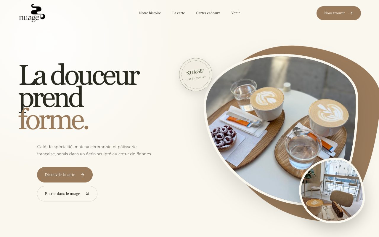 Aperçu du site Nuage au Carré — coffee shop à Rennes, en cours de développement