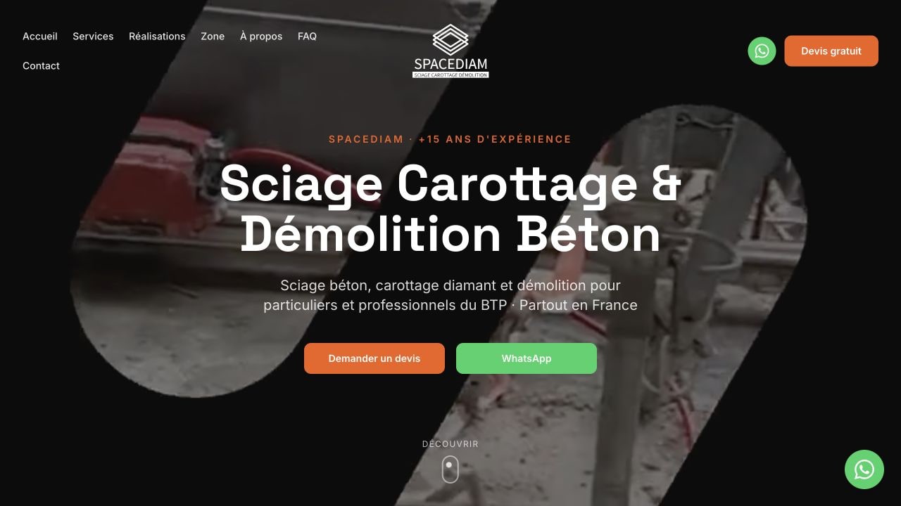 Aperçu du site SpaceDiam